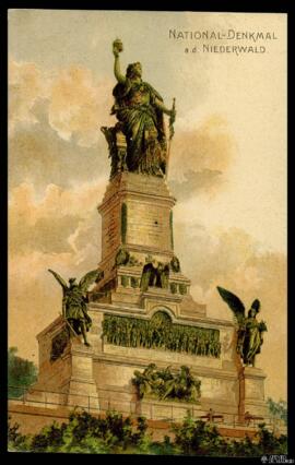 Tarjeta postal a color del National-Denkmal en Rüdesheim