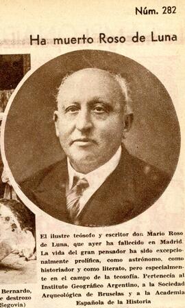 1931-11-10. Ha muerto Roso de Luna: fotografía . Ahora (Madrid)
