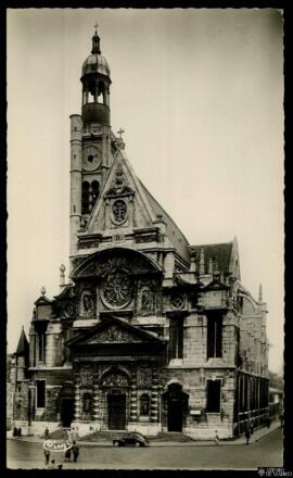 Tarjeta postal de vista exterior de la Église Saint-Étienne-du-Mont de Paris editada por Combier ...