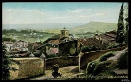 Tarjetas postal a color de vista panorámica de la Iglesia de Saint-Paul y la Capilla de Costebell...