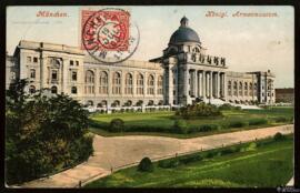 Tarjeta postal circulada a color del Königlich Bayrisches Armeemuseum de Múnich editada por el M....
