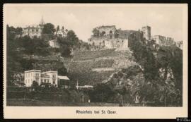 Tarjeta postal de vista panorámica del Castillo de Rheinfels en Sankt Goar editada por el Kunstve...