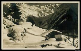 Tarjeta postal circulada de vista del paisaje del valle alto de Valcamonica, junto al Ponte di Le...