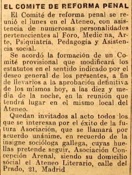 1931-06-17. Reunión del Comité de Reforma Penal. El Liberal (Madrid)