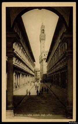 Tarjeta postal de la Galeria degli Uffizi de Florencia editada por Ferdinando Gobbato en Venecia