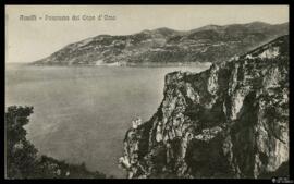 Tarjeta postal de vista panorámica del paisaje desde el Cabo del Oso o Capo d'Orso de Amalfi edit...