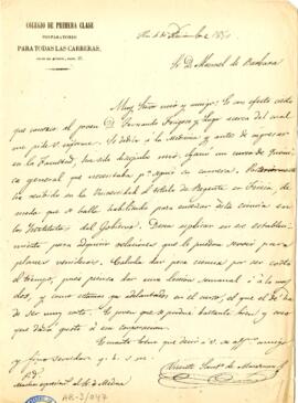 1850-12-04. Carta de Santiago Vicente Masarnau