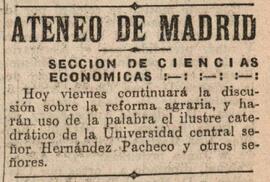 1931-11-20. Continúa el debate sobre la reforma agraria. El Liberal (Madrid)