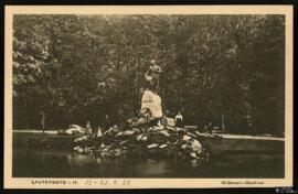 Tarjeta postal del monumento escultórico a Hermann von Wissman o Wissmann-Denkmal en Bad Lauterbe...
