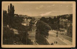 Tarjeta postal de fotograbado de vista panorámica de Baden-Baden desde la Estación Central editad...