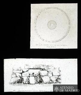 Le tumulus avec son mur circulaire. Plan / Enceinte funéraire carienne (a mano: "Recinto fun...