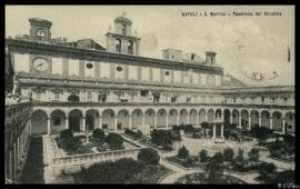 Tarjeta postal circulada de vista panorámica del Claustro de la Cartuja y Museo de San Martino de...