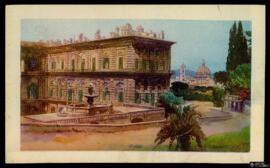 Tarjeta postal a color de vista exterior del Palacio Pitti de Florencia editada por las Edizioni ...