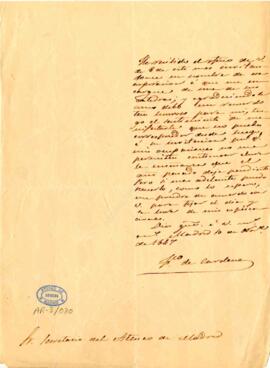 1847-11-10. Carta de Francisco de Cárdenas