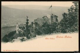 Tarjeta postal de vista exterior del Castillo o Altes Schloss de Baden-Baden editada por Brück &a...