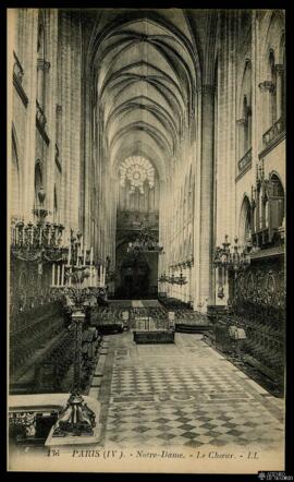 Tarjeta postal de vista interior del Coro de la Catedral de Notre-Dame de París editada por Lévy ...