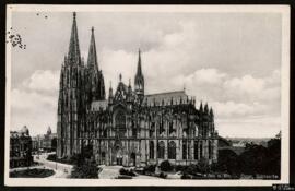 Tarjeta postal de la cara sur de la Catedral de Colonia editada por el Verlag Fr. A. Lintz