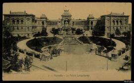 Tarjeta postal de vista panorámica del Palacio de Longchamp en Marsella editada por Fruat en la m...