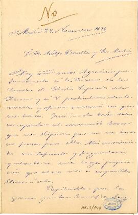 1899-11-22. Carta de Armando Palacio Valdés
