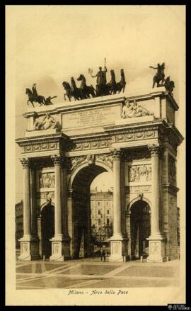 Tarjeta postal del Arco della Pace de Milán