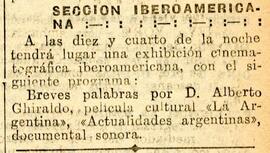 1931-12-03. Exhibición cinemátográfica iberoamericana. El Liberal (Madrid)