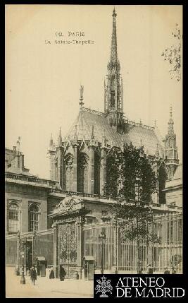 Tarjeta postal de vista exterior de la Sainte-Chapelle de París