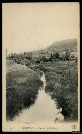 Tarjeta postal de vista panorámica de Domrémy-la-Pucelle desde la Basílica del Bois-Chenu, iglesi...