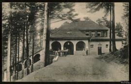 Tarjeta postal de vista exterior de la estación de tren sobre la montaña Merkur-Gipfel editada po...
