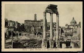 Tarjeta postal de las ruinas del Foro Romano y la Basílica Julia de Roma editada por Cesare Capel...