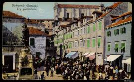 Tarjeta postal a color de la Plaza Gundulic en Dubrovnik fotografiada por I. Kulišić y editada po...