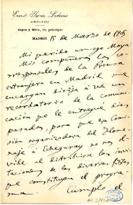 1905-03-15. Carta de Ernesto García Ladevese