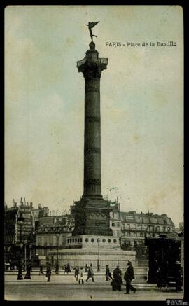 Tarjeta postal de la Place de la Bastille de París