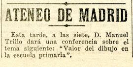 1931-11-05. Anuncio de la conferencia de Manuel Trillo. El Liberal (Madrid)