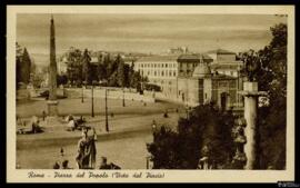 Tarjeta postal de la Piazza del Popolo vista desde el Monte Pincio de Roma editada por A. Scrocch...