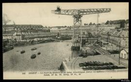 Tarjeta postal de vista panorámica del Port de Guerre y la Grande Grue del mismo en Brest editada...