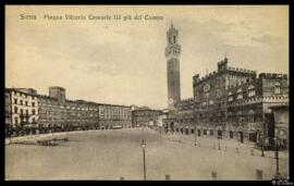 Tarjeta postal de la Piazza Vittorio Emanuele III de Siena, hoy Piazza del Campo, editada por Ste...