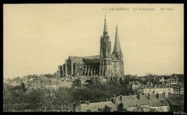 Tarjeta postal de vista panorámica de la Catedral de Chartres editada por los Neurdein Frères en ...