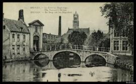 Tarjeta postal del Puente del Beguinaje o Begijnhofbrug en Brujas