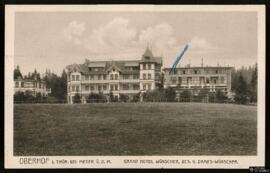 Tarjeta postal de vista exterior del Grand Hotel Wünscher en Oberhof editada por Louis Glaser