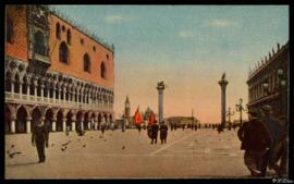 Tarjeta postal policromada de la Piazzetta San Marco de Venecia editada por A. Scrocchi - Milano-...