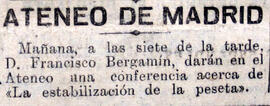 1931-03-22. Anuncio de conferencia de Francisco Bergamín. El Liberal (Madrid)