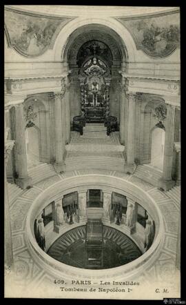 Tarjeta postal de vista interior de la tumba del emperador Napoleón I Bonaparte en la Capilla Sai...