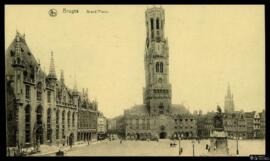 Tarjeta postal de la Plaza Mayor o Grand'Place de Brujas editada por Ernest Thill para Nels en Br...