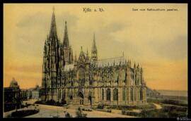 Tarjeta postal de la Catedral de Colonia vista desde la torre del Ayuntamiento editada por Ed. Hö...