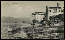Tarjeta postal del Puerto de la Isola Bella en el Lago Mayor de Italia editada por Brunner & ...