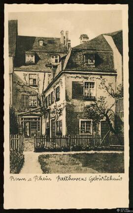 Tarjeta postal de la vista exterior de la Casa Natal de Ludwig van Beethoven en Bonn editada por ...