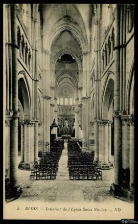 Tarjeta postal de vista interior de la Iglesia de San Nicolás o Eglise Saint Nicolas en Blois edi...
