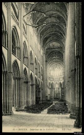 Tarjeta postal de vista interior de la Catedral de Notre-Dame de Ruan editada por Neurdein et Cie...