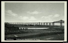 Tarjeta postal del Hochbrücke y el Canal de Kiel a su paso por Rendsburg