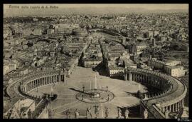 Tarjeta postal de vista panorámica de Roma desde la Basílica de San Pedro editada por  Brunner &a...